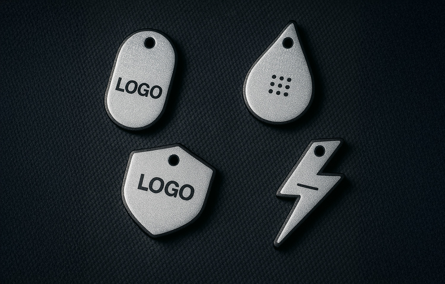 Verschiedene personalisierte Reflektorformen mit Logo